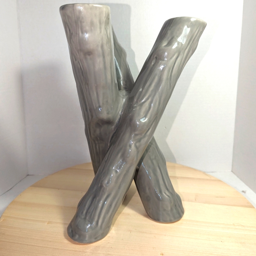 Vintage Twisted Branch Triple Vase